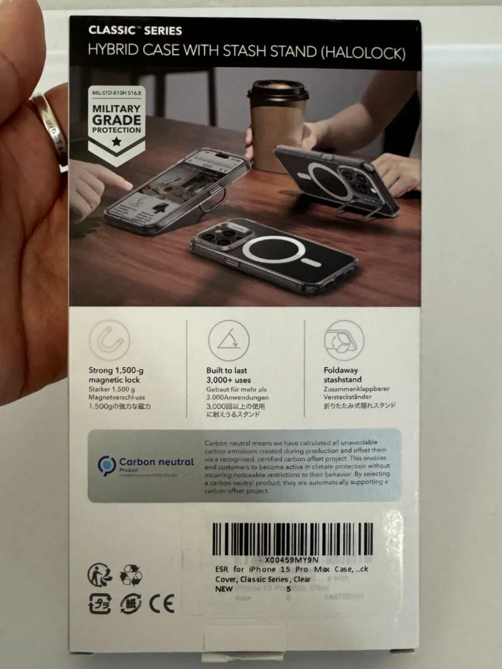 ESR Classic Series Clear MagSafe Hybrid Case iPhone 15 Pro Max | NWT